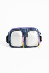 Cartera bandolera puffy dos bolsillos azul