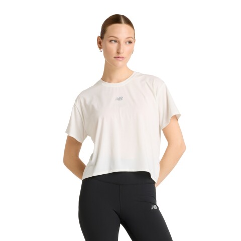 Remera New Balance de Dama - Drapey Relaxed - WT51133SST WHITE