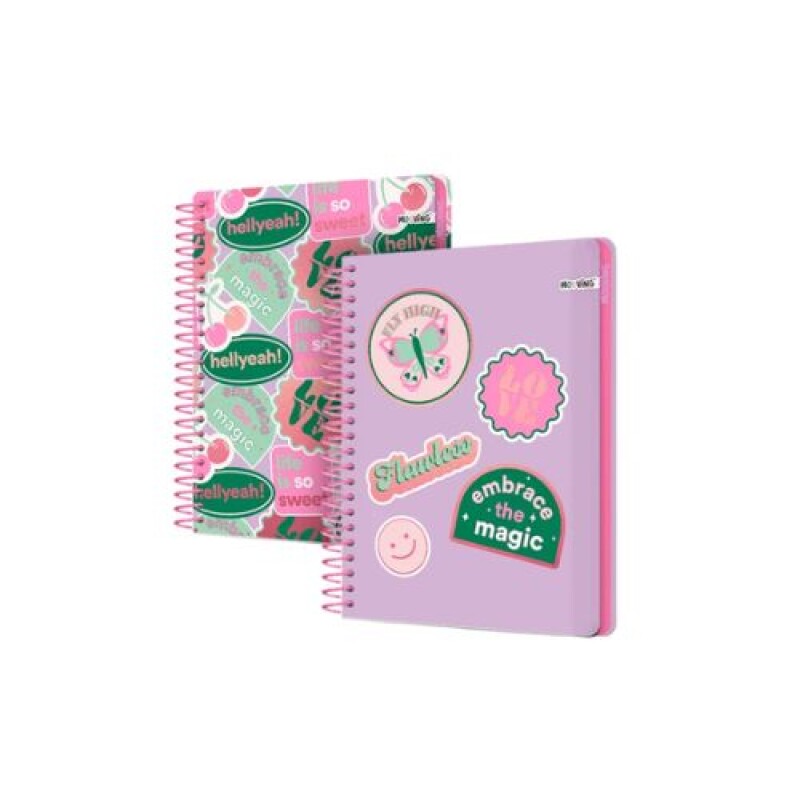 Cuaderno premium Mooving pink con espiral Oficio 96 Cuaderno Premium Mooving Pink Con Espiral Oficio 96