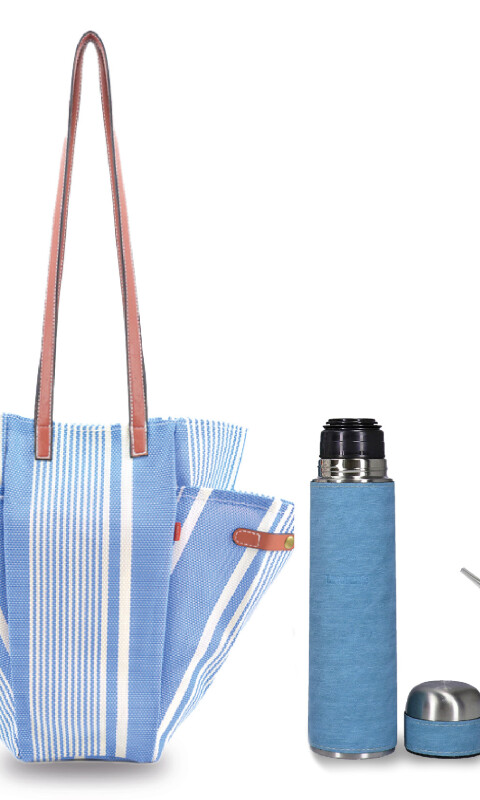 KIT MATERO VOLTOK AZUL ROYAL Y CRUDO CON ALUCEMA