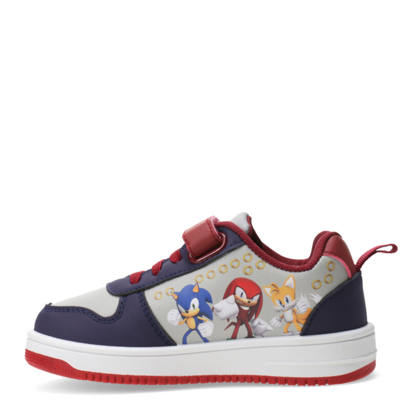 Championes Infantiles Sonic Calzado Urbano Gris - Azul - Bordó