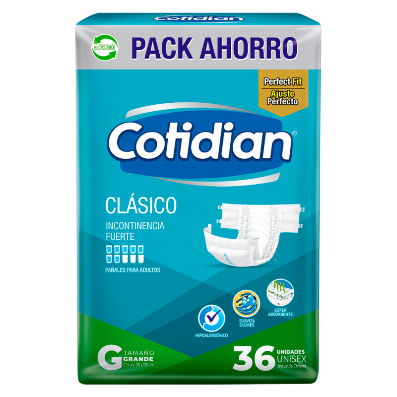 Pañales Cotidian Clásico Talle G 36 Uds. Pañales Cotidian Clásico Talle G 36 Uds.