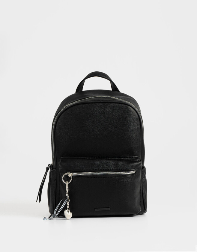 Mochilas Urbanas Color Block Mochila Con Charms - Negro