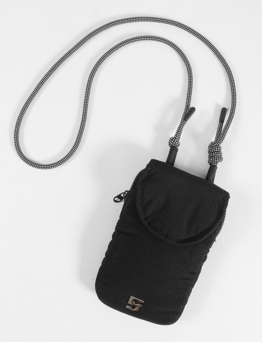 Porta celular cordón - negro 