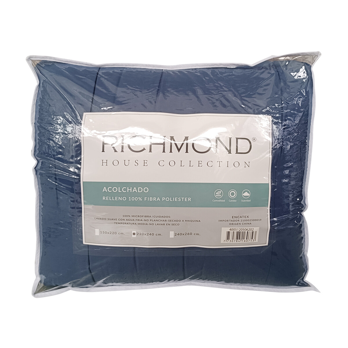 Acolchado King Plus Richmond House 240 x 260 cm - AZUL 