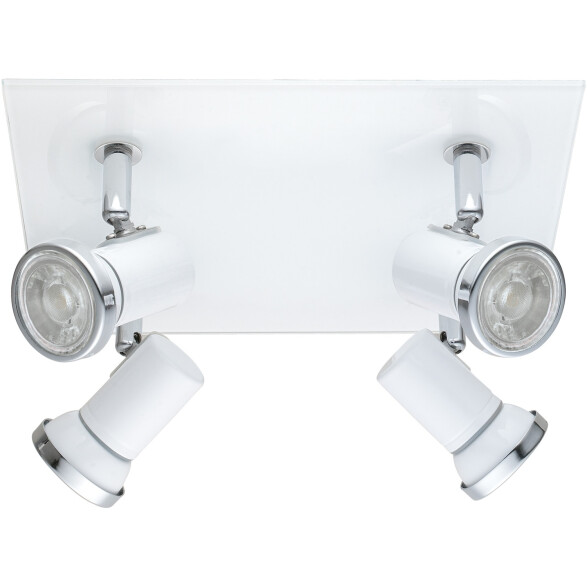 Spot techo blanco/cromo 4XGU10 3,3W IP44 TAMARA1 EG0789