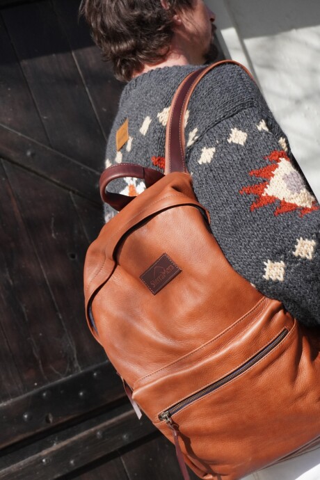 Mochila Moro Camel Blue Zip