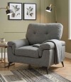 BUTACA Tela y Madera Natural Living Lamona Gris Oscuro