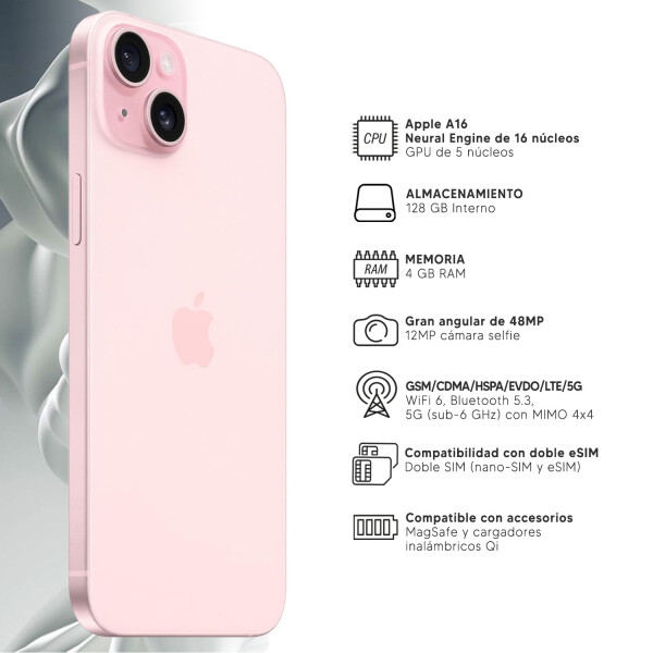 Iphone 15 6/128 Gb 5g ROSADO