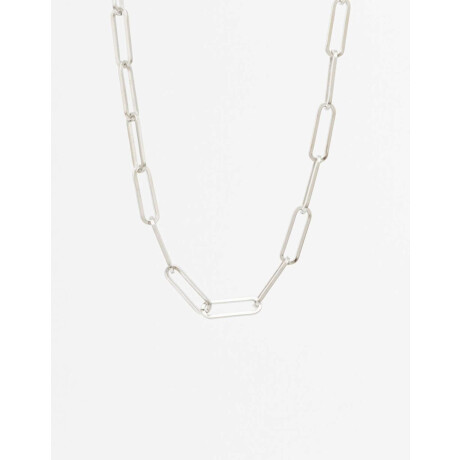 Collar Corto Eslabones De Acero Plateado