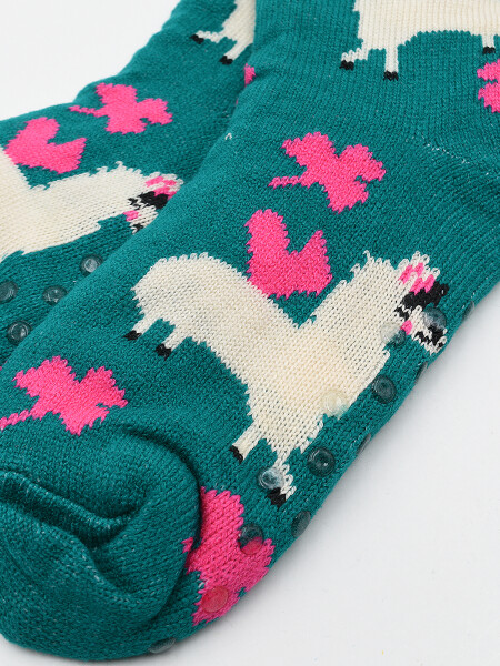 MEDIAS SHERPA LOVE LLAMAS VERDE