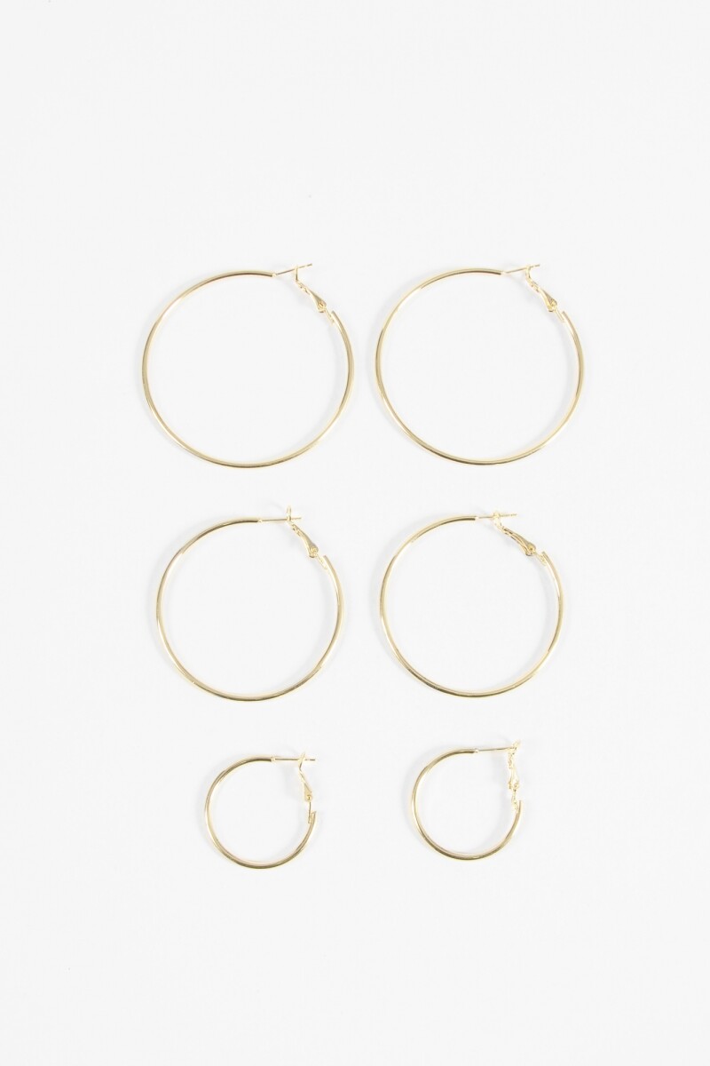 Set de aros finos dorado