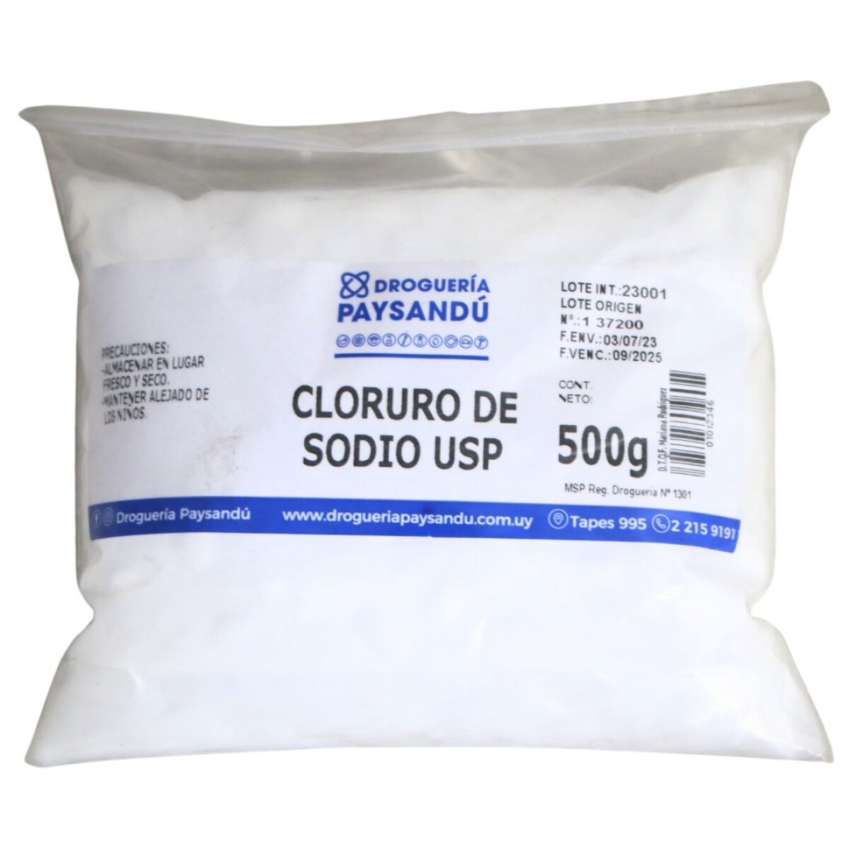 Cloruro de sodio USP - 500 g 