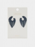 Pendientes Maxi Redondeados De Cristales azul