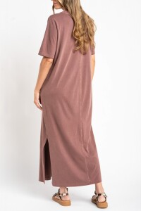 Vestido Algodon Lavado Marron