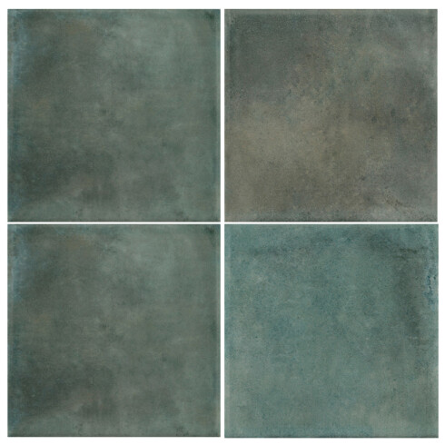 Cerámica Verde Brillo Rustico 15X15Cm Pared Piscinas GAMAS DE VERDE