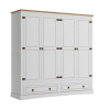 Ropero 4 puertas 2 Cajones Madera - Linea mexicana Blanco