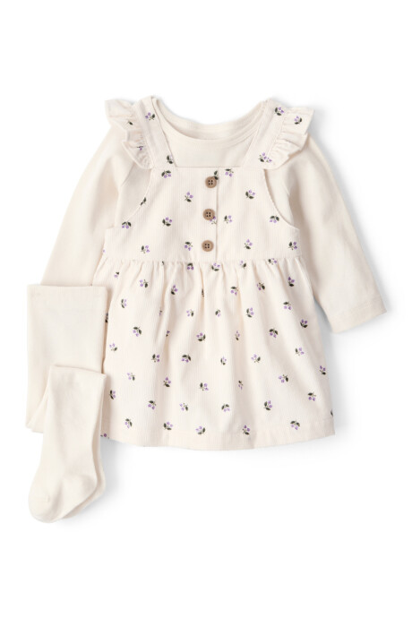 Set tres piezas, jumper de pana, remera y medias de algodón Set tres piezas, jumper de pana, remera y medias de algodón