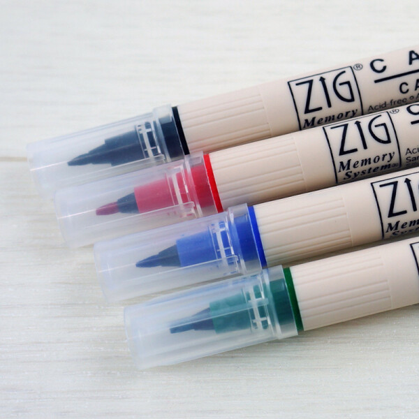 Marcadores doble punta para Caligrafía - ZIG 4 colores
