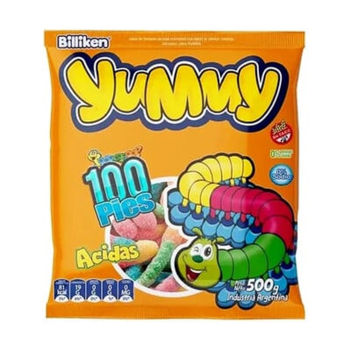 Golosinas Yummy 500g - Gusanos Acidas 