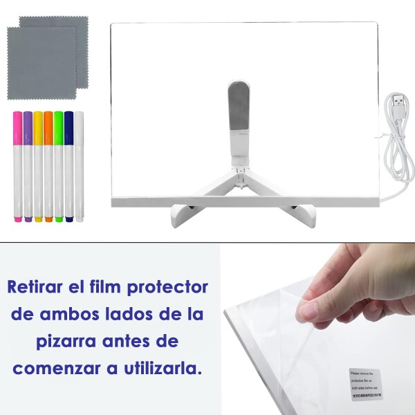Pizarra Magica Led Luz Usb Soporte Acrilica Luminosa Atrix ® Pizarra Magica Led Luz Usb Soporte Acrilica Luminosa Atrix ®