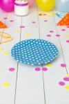 Plato 18 cm. diametro paquete x 10 CELESTE LUNARES