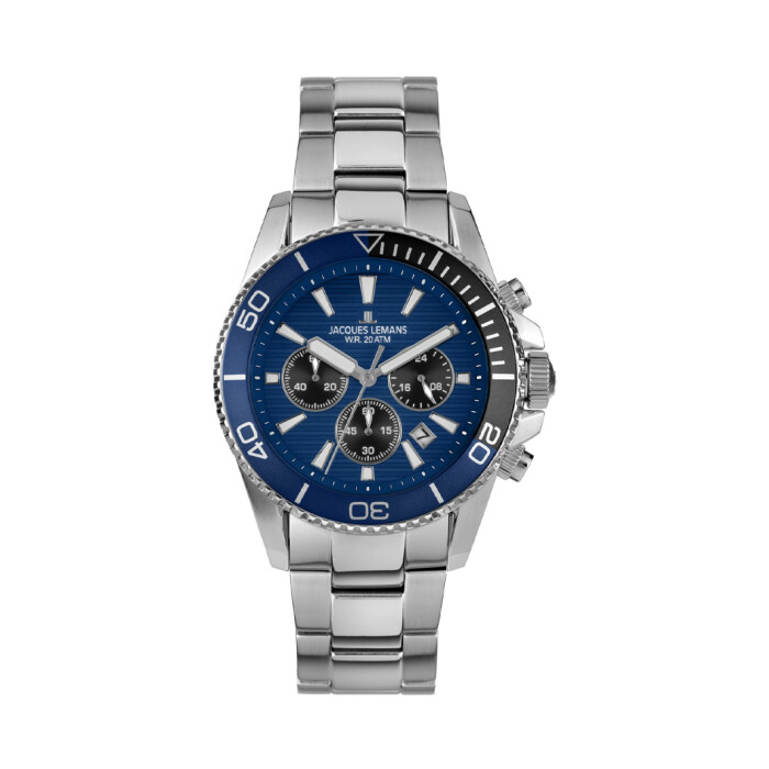 Reloj Jacques Lemans con Malla de Acero y Esfera Redonda Reloj Jacques Lemans con Malla de Acero y Esfera Redonda