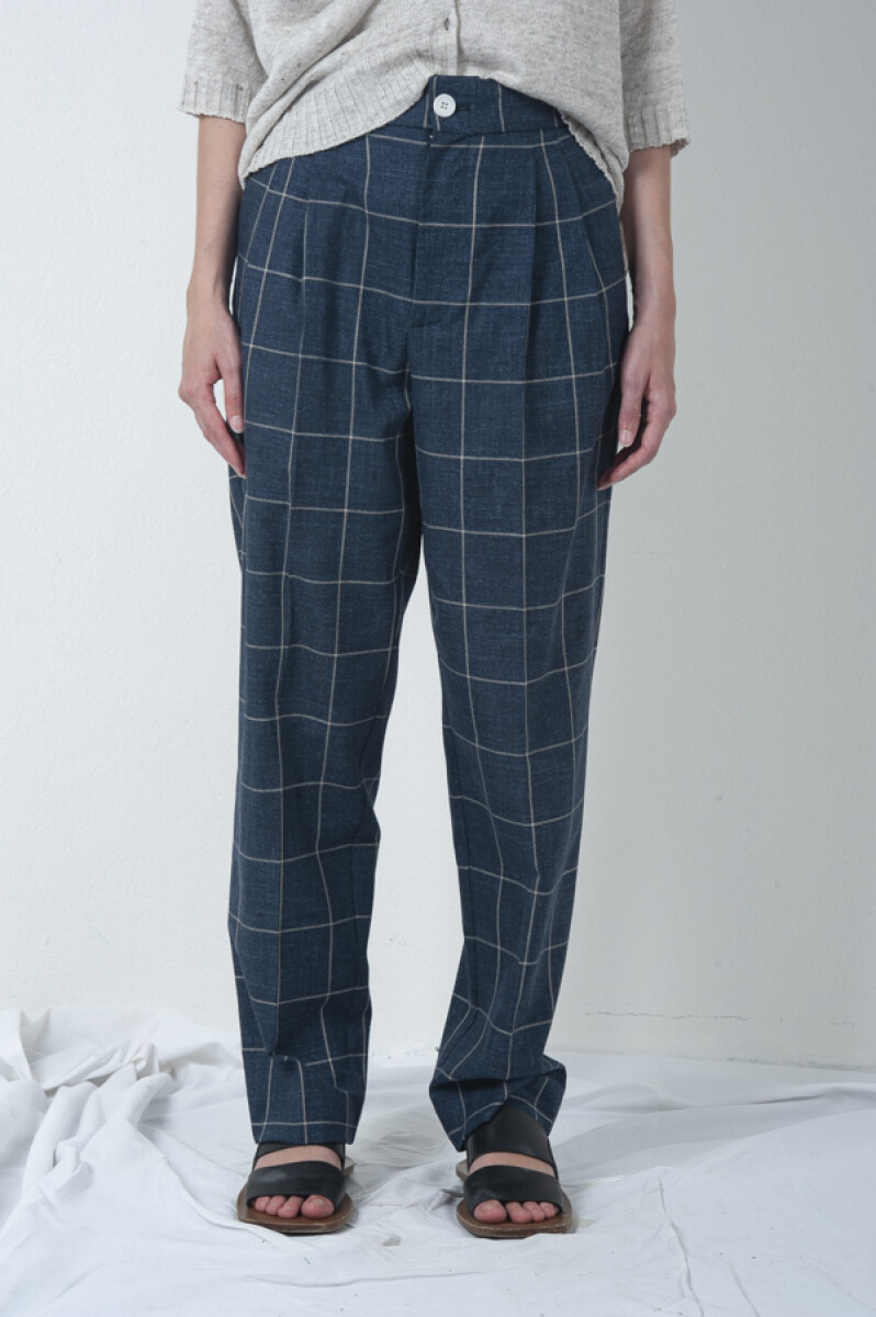 PANTALON EN CHECK DE ALGODON 