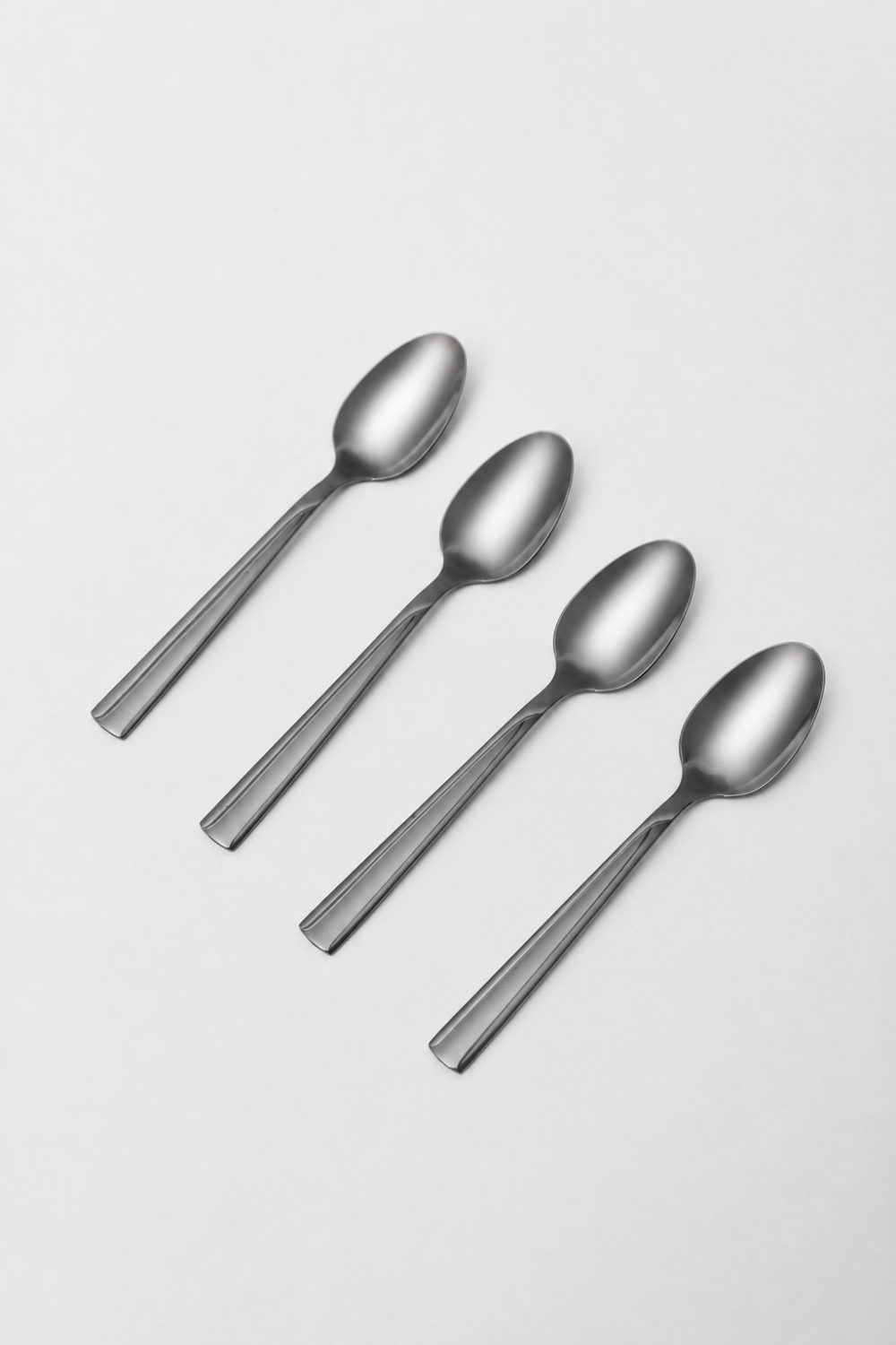 Cuchara Para Café Asher Set 4un. Negro Brillante Color Unico