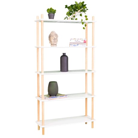 BIBLIOTECA SOFT MDF-Y-MADERA BLANCO 4 ESTANTES