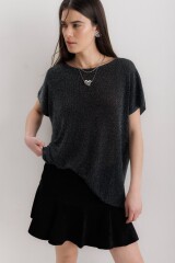 Blusa Athenia Negro Lurex