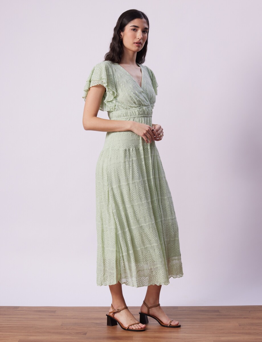 Vestido Calado - Verde Agua 