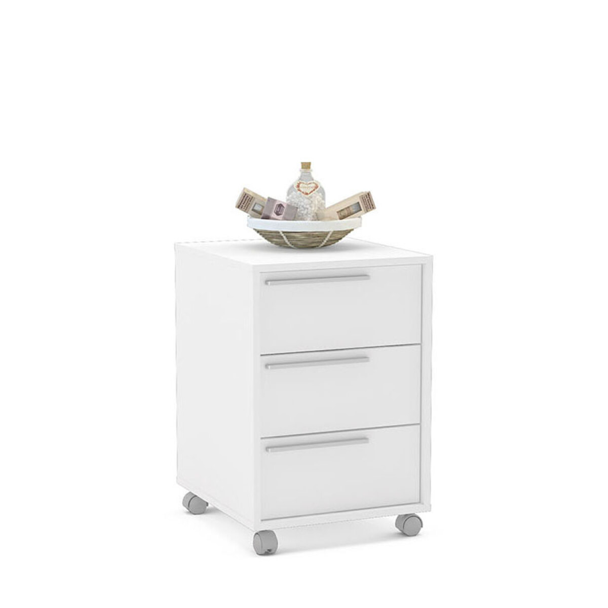 Cajonera Maia 3 Cajones Con Ruedas De Mdp Ub - BLANCO 