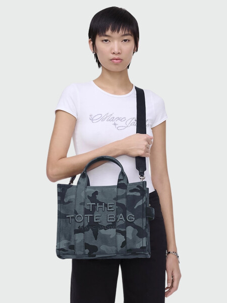 MARC JACOBS - THE CAMO JACQUARD MEDIUM TOTE BAG Azul Oscuro