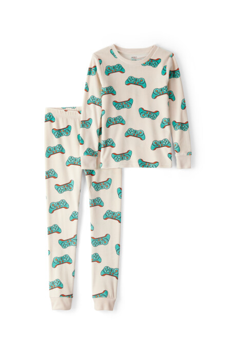 Pijama dos piezas de DreamPlush, remera y pantalón, diseño gamer Sin color