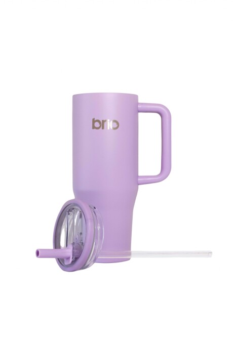 Vaso Térmico Brio Con Tapa Y Sorbito 1200 Ml Lavanda
