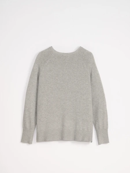 Buzo básico cuello redondo Gris