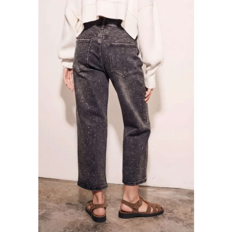 Jean Recto Apliques Negro