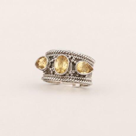 Anillo Tres Citrinos - Plata 925 Anillo Tres Citrinos - Plata 925