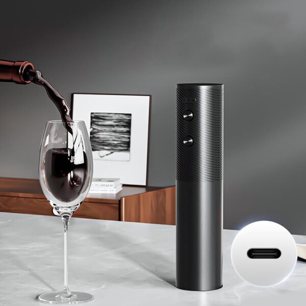 Sacacorchos Descorchador Eléctrico Automatico Botella Vino Color Variante Negro