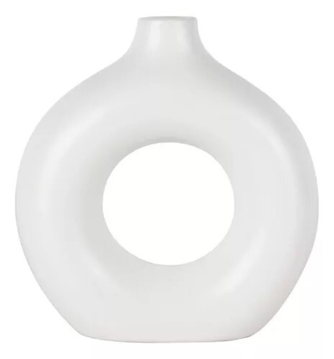 Florero Cerámica Circular Blanco 
