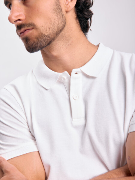 Remera polo piqué Blanca