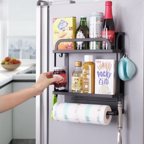 Estante magnético heladera porta rollos 2 niveles Estante magnético heladera porta rollos 2 niveles