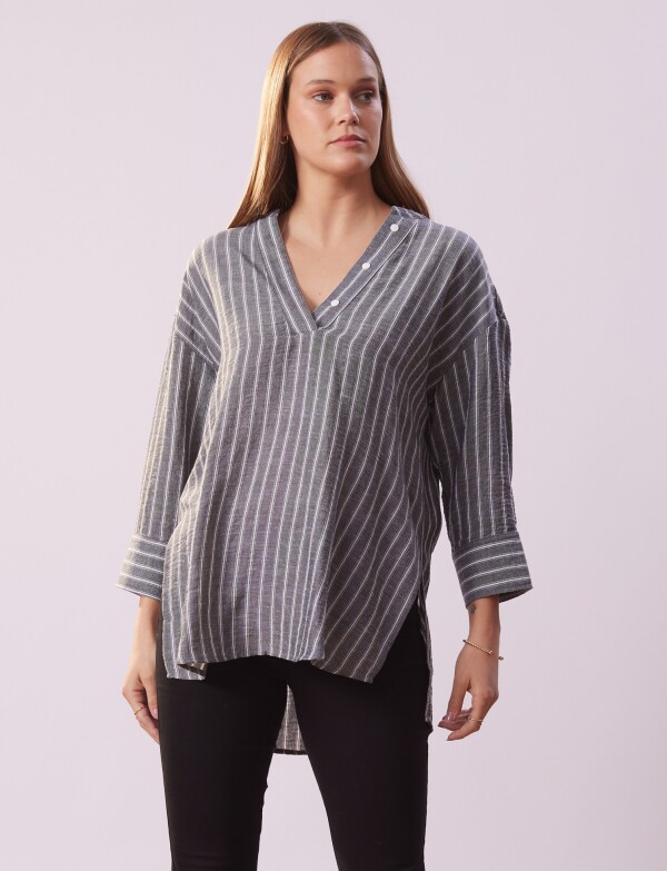 Blusa Holgada Rayas GRIS