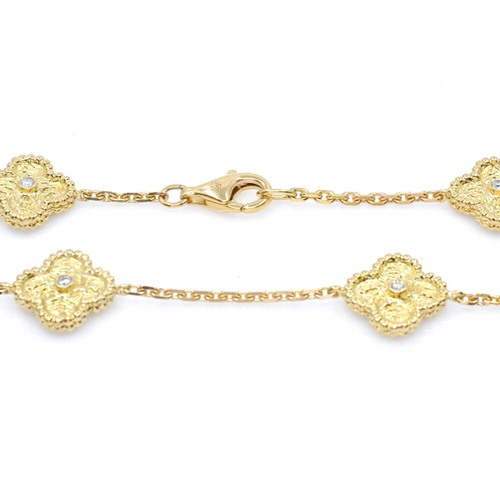 Collar oro 18k y brillantes modelo Alhambra largo 54 cm Collar oro 18k y brillantes modelo Alhambra largo 54 cm