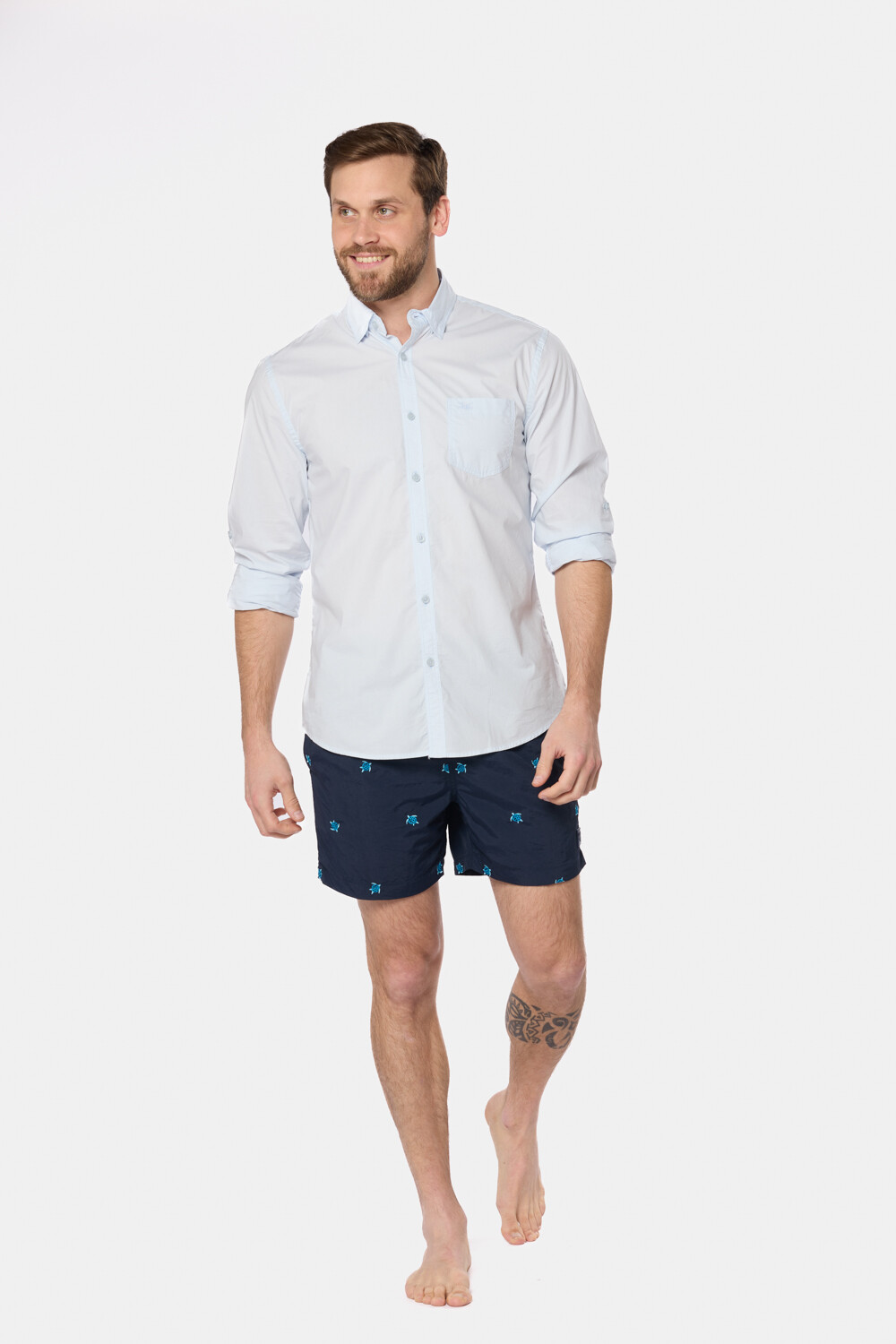 SHOR DE BAÑO BORDADO Azul