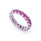 Anillo en oro 18k blanco y rubies sintéticos Anillo en oro 18k blanco y rubies sintéticos