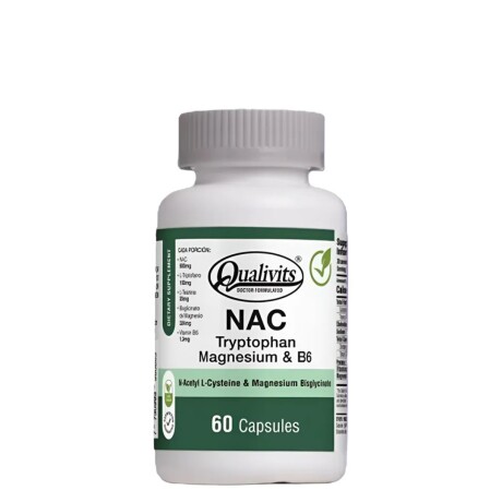 NAC + L-Triptófano + Magnesio B6 y L-Teanina 60caps Qualivits NAC + L-Triptófano + Magnesio B6 y L-Teanina 60caps Qualivits