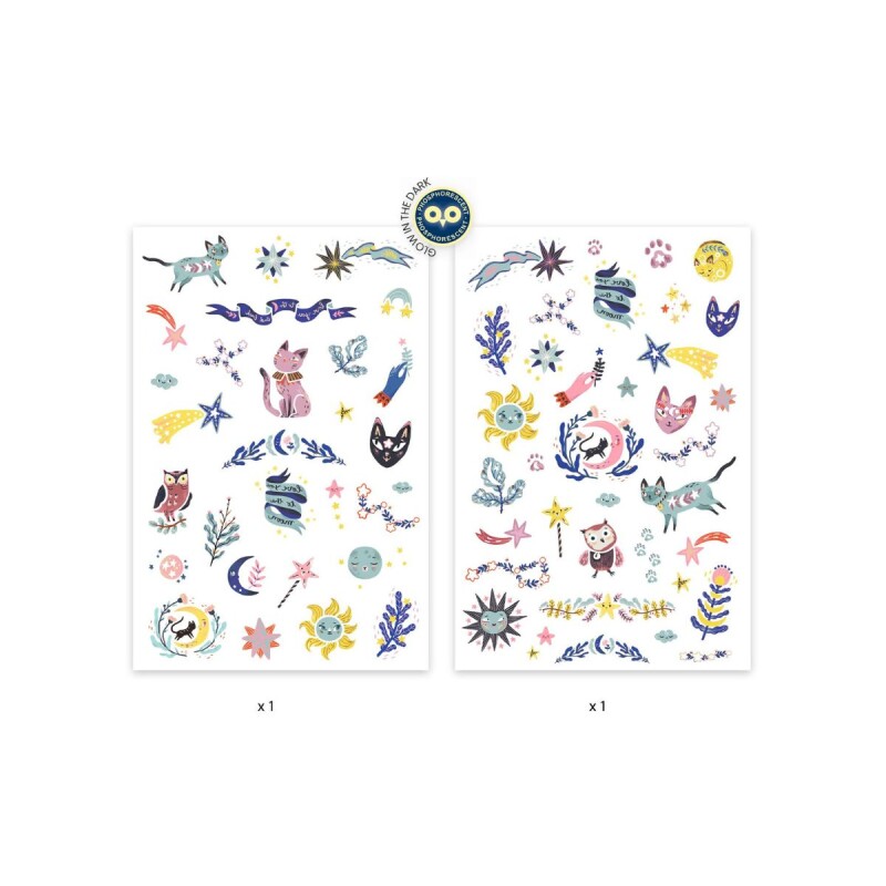 Set x50 Tatuajes removibles para niños Dulces Sueños