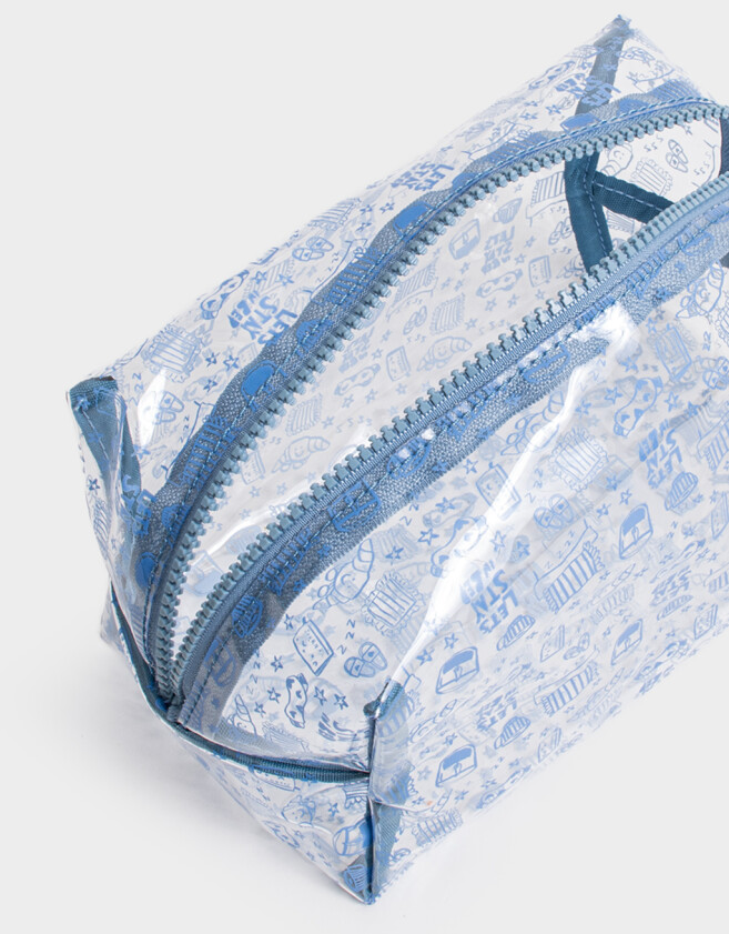 Porta Cosméticos Portacosméticos Estampado - Azul Celeste